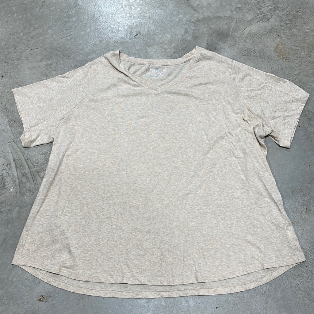 Terra  Sky Brand Tan VNeck Top  Size 4x 28w30w  Q61
